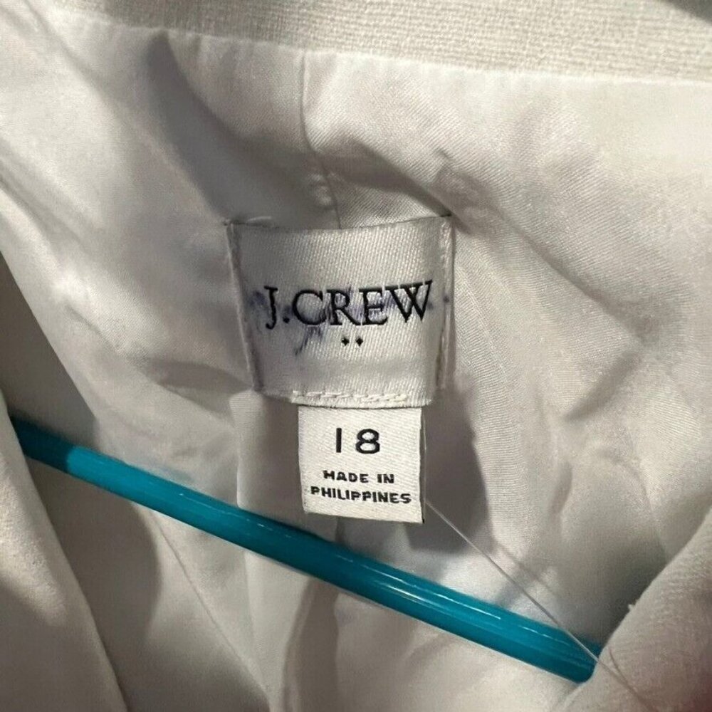 J.Crew Womens $178 Linen Holland Blazer White Size 18 Al222 - Picture 8 of 8